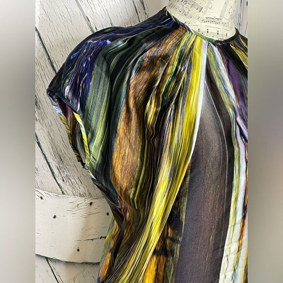 ZERO MARIA CORNEJO Silk Shift Stripe Dress 4 - Picture 3 of 7